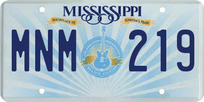 MS license plate MNM219