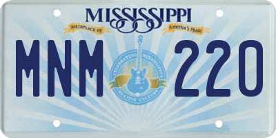 MS license plate MNM220
