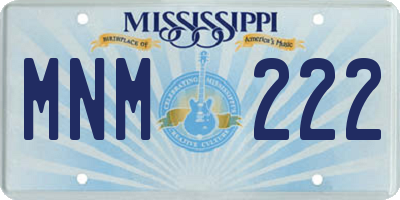 MS license plate MNM222