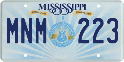 MS license plate MNM223