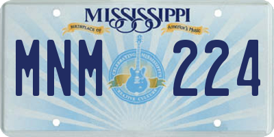 MS license plate MNM224