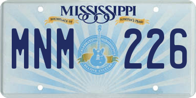 MS license plate MNM226