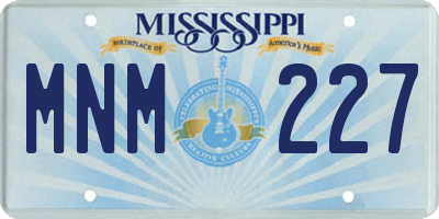 MS license plate MNM227