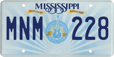 MS license plate MNM228