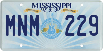 MS license plate MNM229