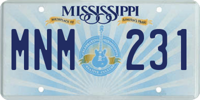 MS license plate MNM231
