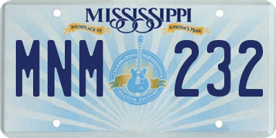 MS license plate MNM232