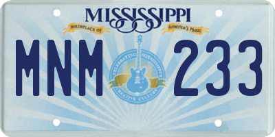 MS license plate MNM233