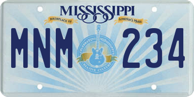 MS license plate MNM234