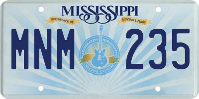 MS license plate MNM235