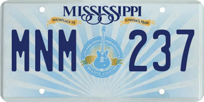 MS license plate MNM237