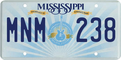 MS license plate MNM238