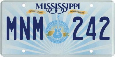 MS license plate MNM242