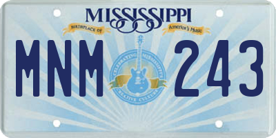 MS license plate MNM243