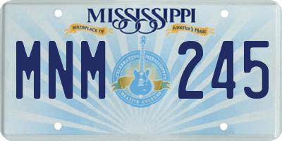 MS license plate MNM245