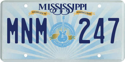 MS license plate MNM247