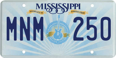 MS license plate MNM250