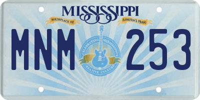 MS license plate MNM253