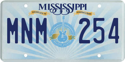 MS license plate MNM254
