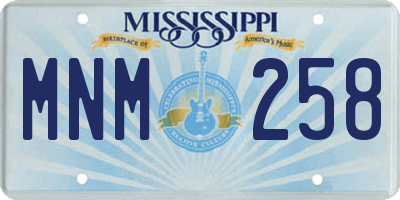 MS license plate MNM258
