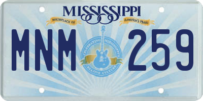 MS license plate MNM259