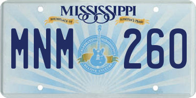 MS license plate MNM260
