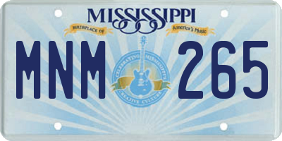 MS license plate MNM265