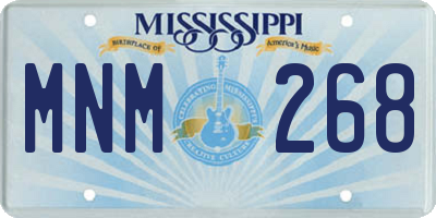 MS license plate MNM268