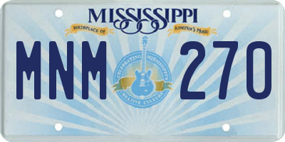 MS license plate MNM270