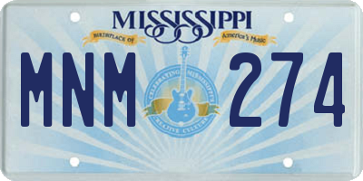 MS license plate MNM274