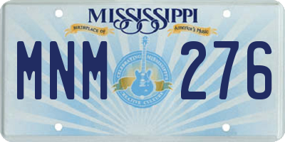 MS license plate MNM276