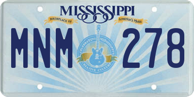 MS license plate MNM278