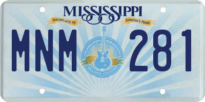 MS license plate MNM281