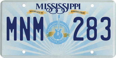 MS license plate MNM283