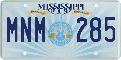 MS license plate MNM285