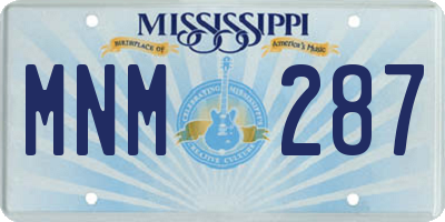 MS license plate MNM287