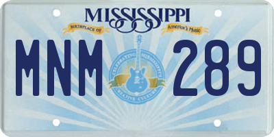 MS license plate MNM289