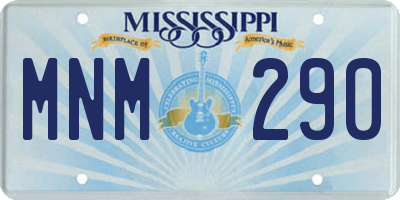 MS license plate MNM290
