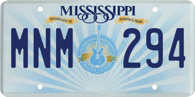 MS license plate MNM294