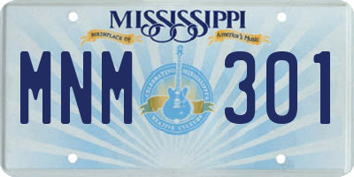 MS license plate MNM301