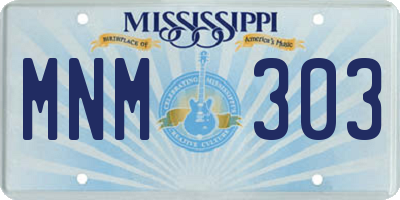 MS license plate MNM303