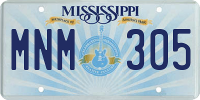 MS license plate MNM305