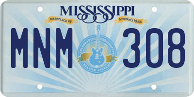 MS license plate MNM308