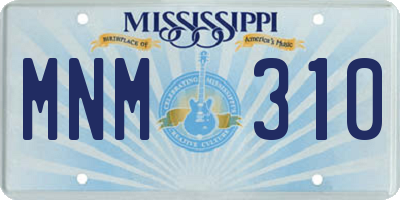 MS license plate MNM310