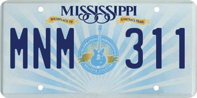 MS license plate MNM311