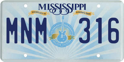 MS license plate MNM316