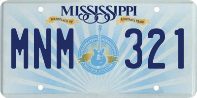 MS license plate MNM321