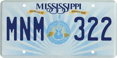 MS license plate MNM322