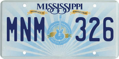 MS license plate MNM326