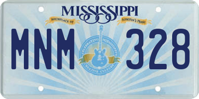 MS license plate MNM328